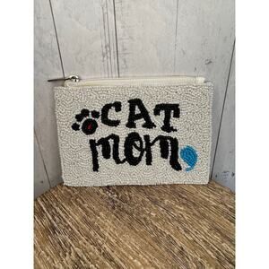 Beaded Coin Purse Cat Card Holder Wallet Travel Womens Accessories NEW FAST SHIP